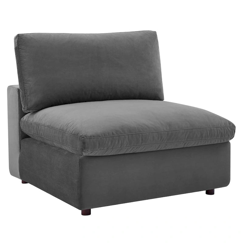 Canapé d'angle 5 places en velours – Plusieurs coloris disponibles
