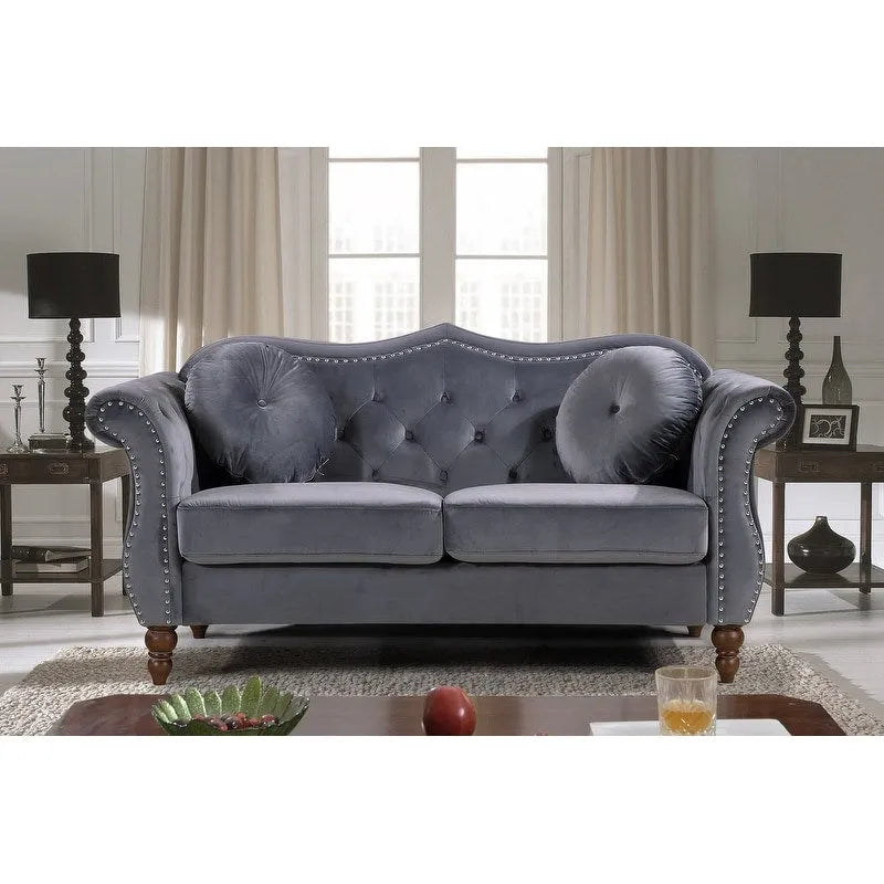 Causeuse Chesterfield cloutée classique