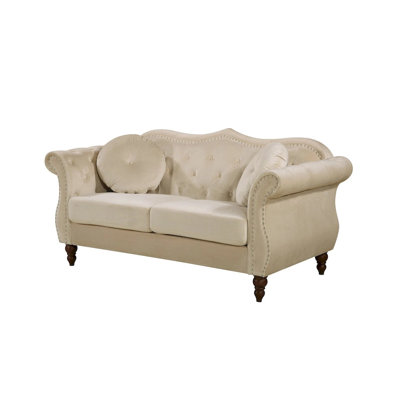 Causeuse Chesterfield cloutée classique