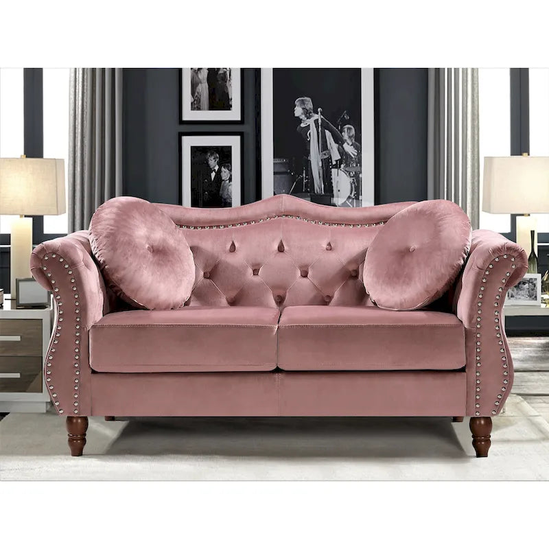 Causeuse Chesterfield cloutée classique