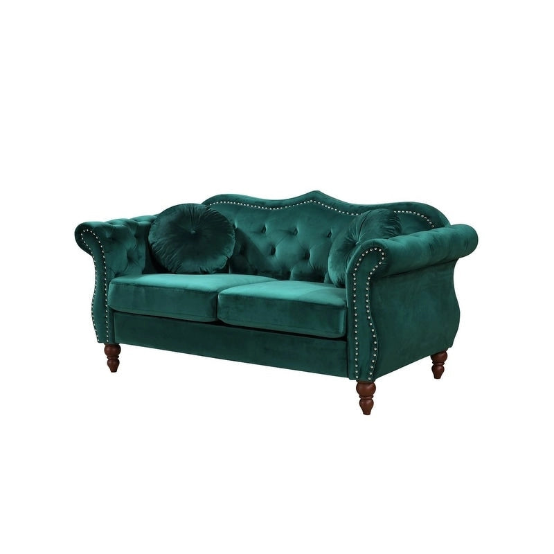 Causeuse Chesterfield cloutée classique