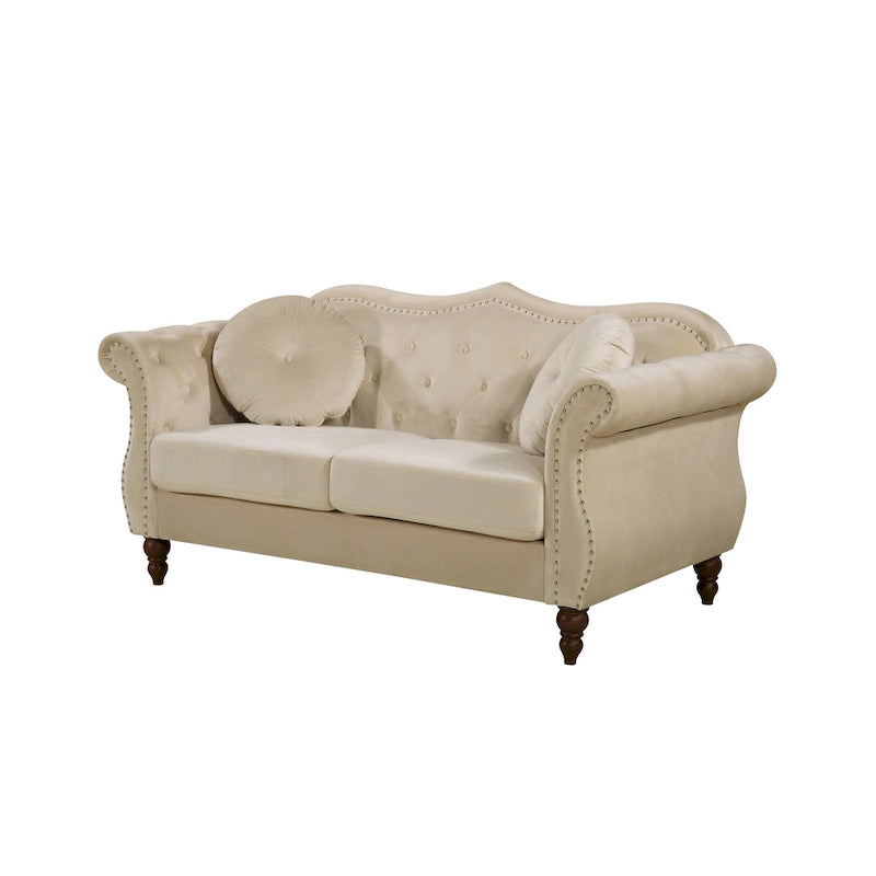 Causeuse Chesterfield cloutée classique