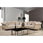 Causeuse Chesterfield cloutée classique