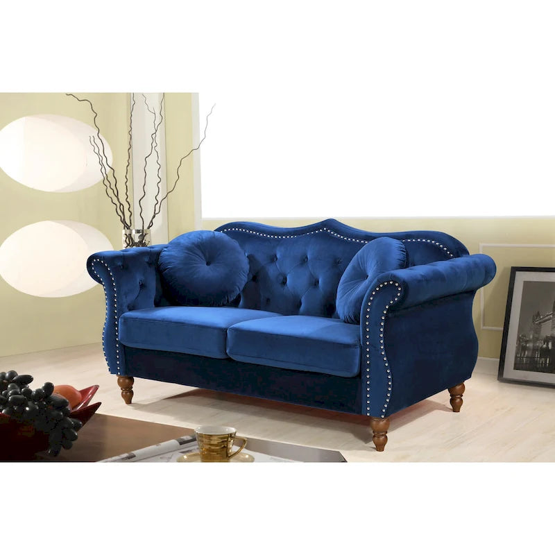 Causeuse Chesterfield cloutée classique