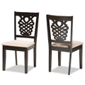 Ensemble de 2 chaises de salle à manger Gervais, style transitionnel, moderne et contemporain