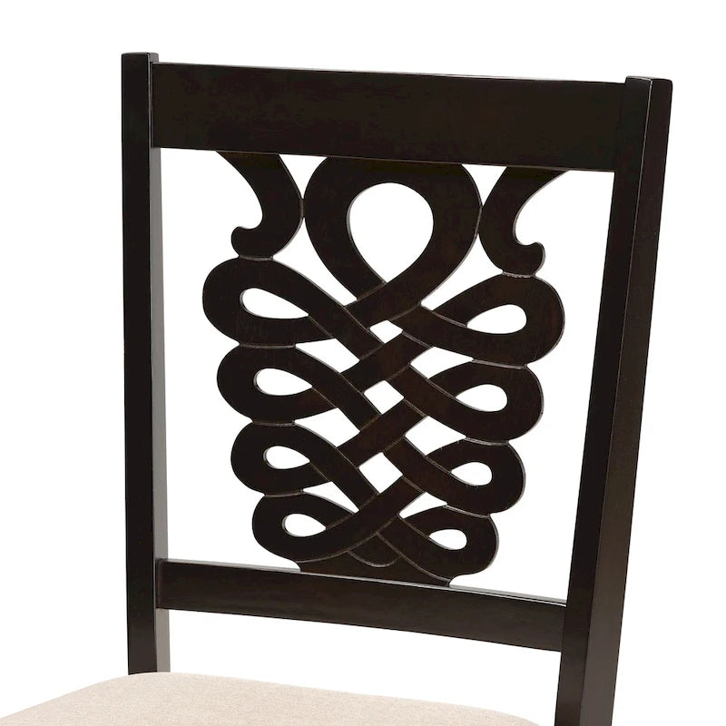 Ensemble de 2 chaises de salle à manger Gervais, style transitionnel, moderne et contemporain