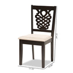 Ensemble de 2 chaises de salle à manger Gervais, style transitionnel, moderne et contemporain