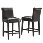 Tabourets de comptoir en similicuir blanc/marron, lot de 2