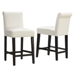 Tabourets de comptoir en similicuir blanc/marron, lot de 2