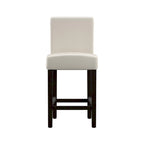 Tabourets de comptoir en similicuir blanc/marron, lot de 2