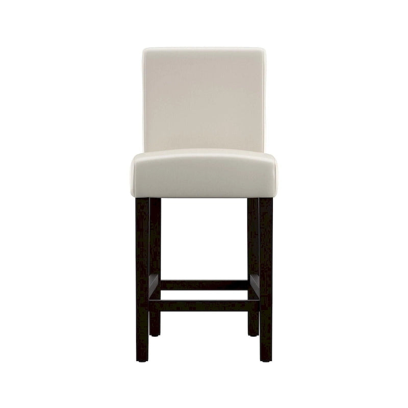 Tabourets de comptoir en similicuir blanc/marron, lot de 2