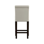 Tabourets de comptoir en similicuir blanc/marron, lot de 2