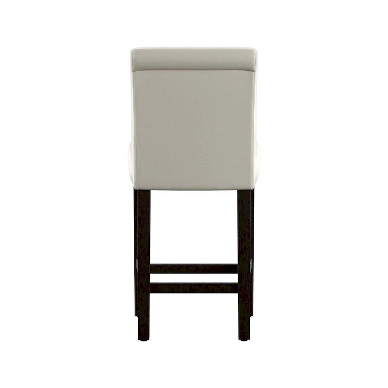 Tabourets de comptoir en similicuir blanc/marron, lot de 2