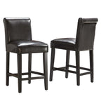 Tabourets de comptoir en similicuir blanc/marron, lot de 2