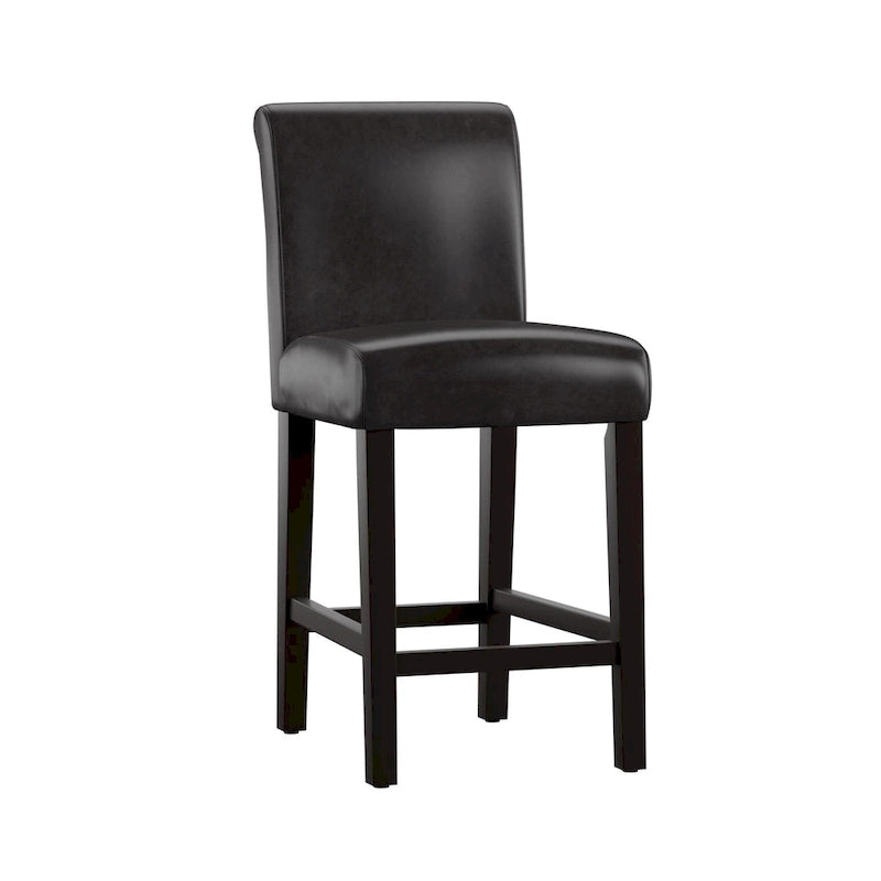 Tabourets de comptoir en similicuir blanc/marron, lot de 2