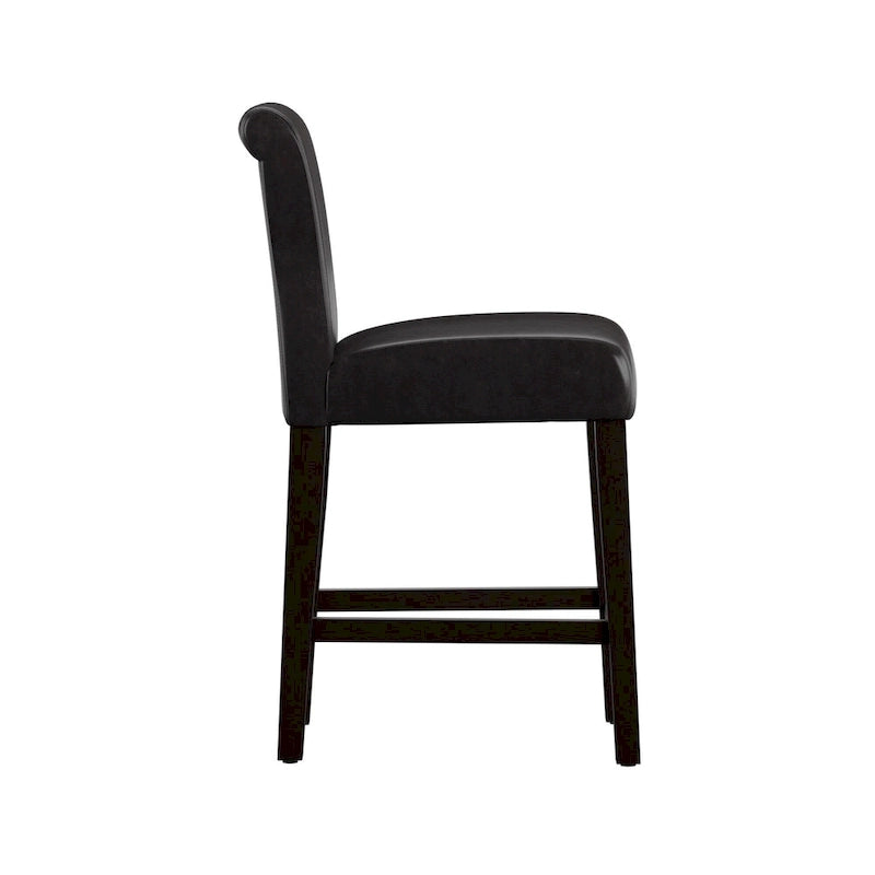 Tabourets de comptoir en similicuir blanc/marron, lot de 2