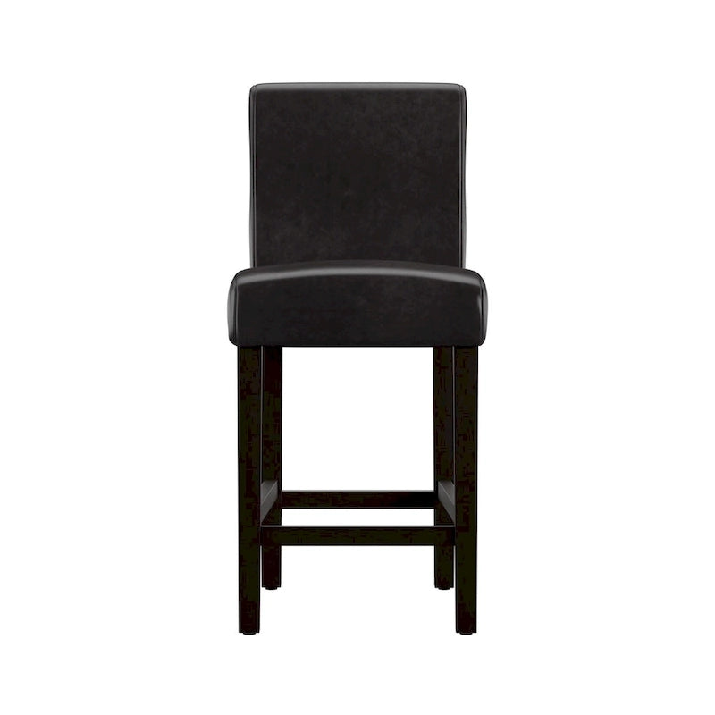 Tabourets de comptoir en similicuir blanc/marron, lot de 2