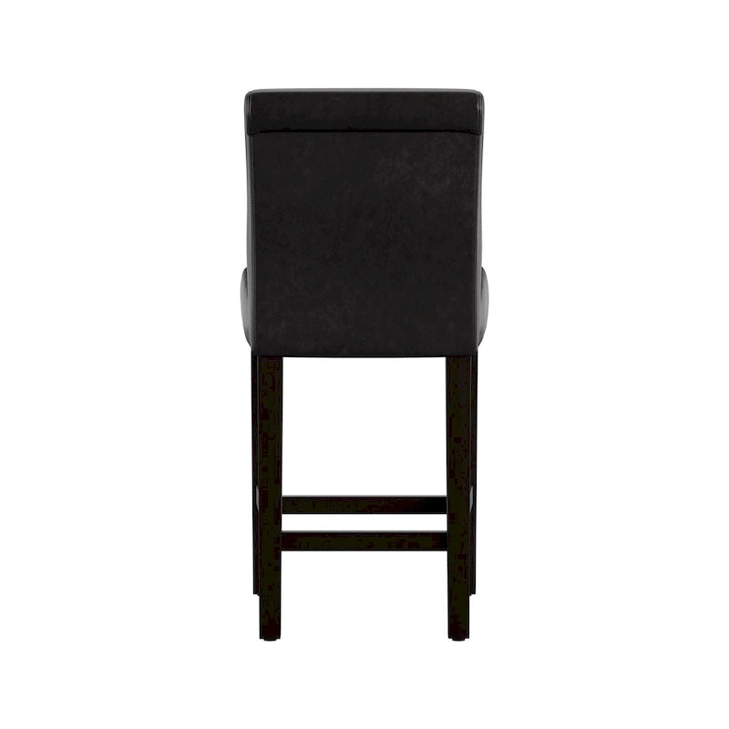 Tabourets de comptoir en similicuir blanc/marron, lot de 2