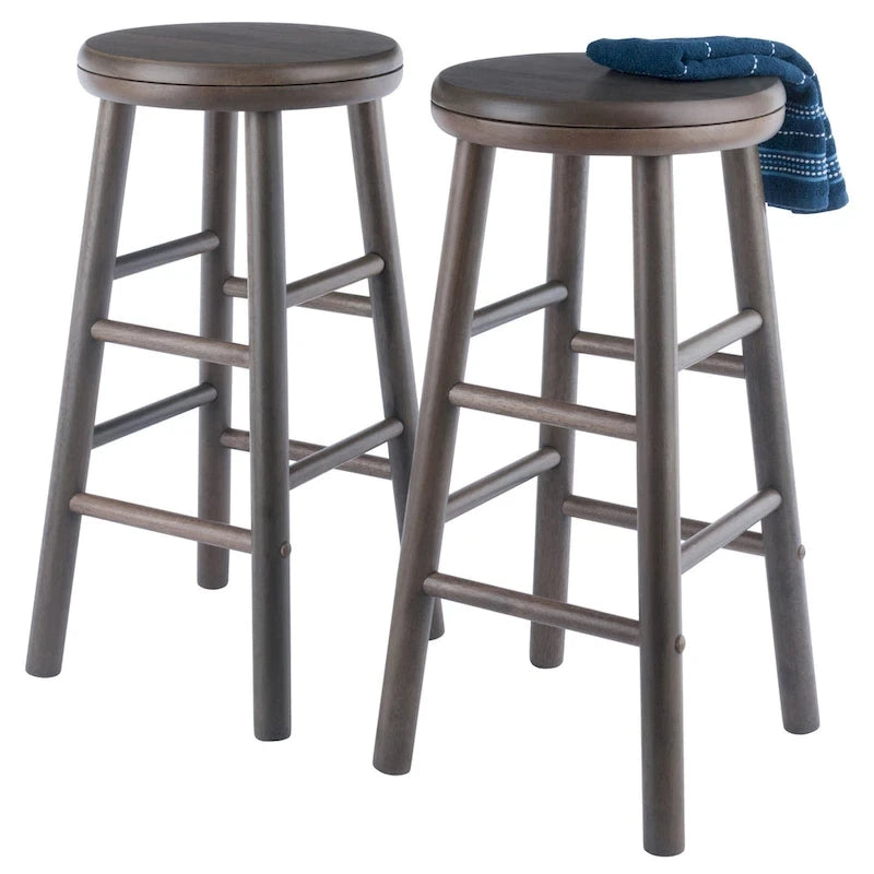 Tabouret de comptoir pivotant Oyster Gray, ensemble de 2