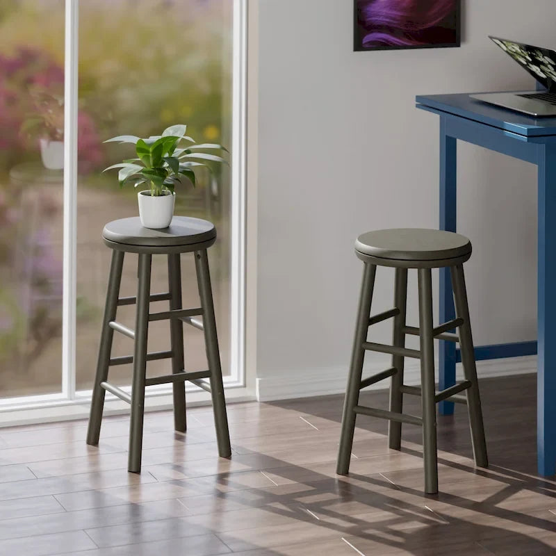 Tabouret de comptoir pivotant Oyster Gray, ensemble de 2