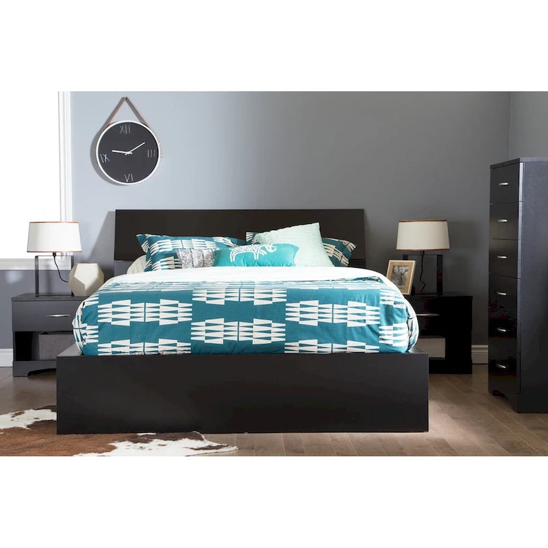 Semainier 6 tiroirs, style contemporain, poignées métalliques, simple