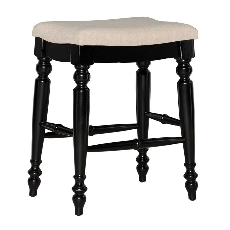 Tabouret de comptoir sans dossier noir/bleu/blanc délavé, une place