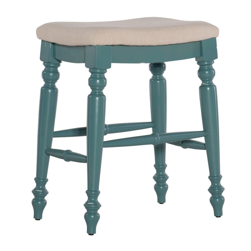 Tabouret de comptoir sans dossier noir/bleu/blanc délavé, une place