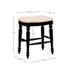 Tabouret de comptoir sans dossier noir/bleu/blanc délavé, une place