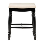 Tabouret de comptoir sans dossier noir/bleu/blanc délavé, une place