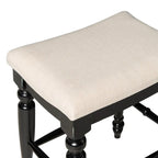 Tabouret de comptoir sans dossier noir/bleu/blanc délavé, une place