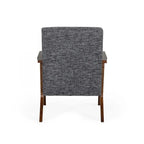 Fauteuil d'appoint gris, style Mid-Century, avec placage en noyer