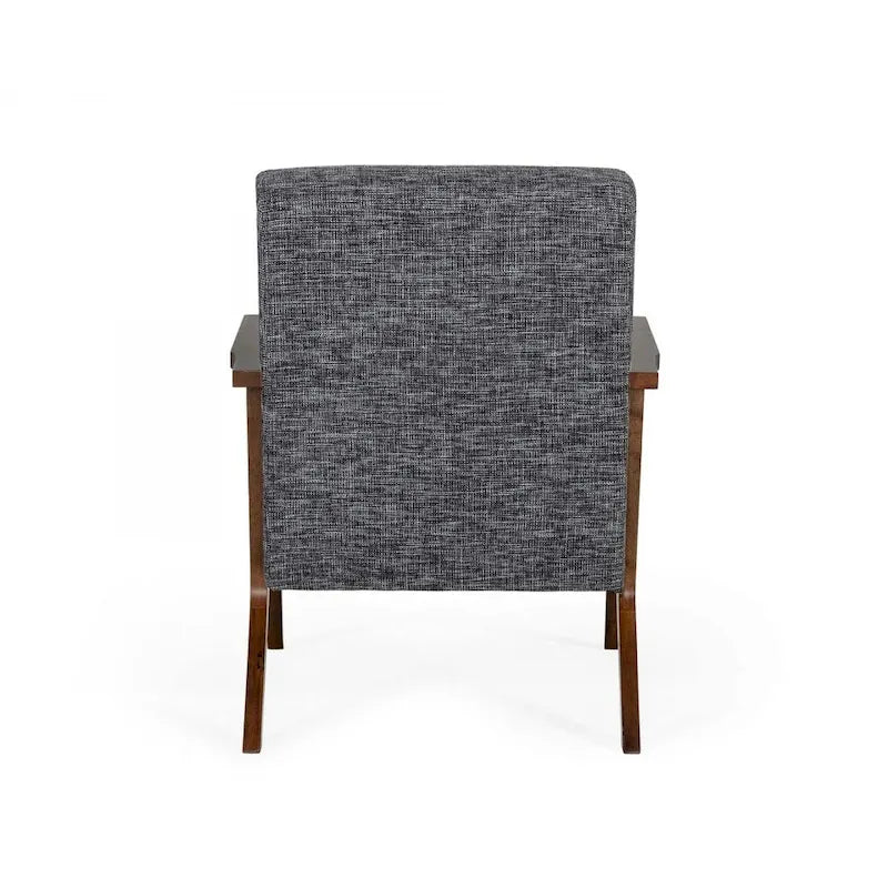 Fauteuil d'appoint gris, style Mid-Century, avec placage en noyer