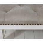 Table basse ottomane carrée blanche avec étagère inférieure, 1 place