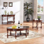 Tables d'appoint en bois massif Tables basses Console avec plateau en verre