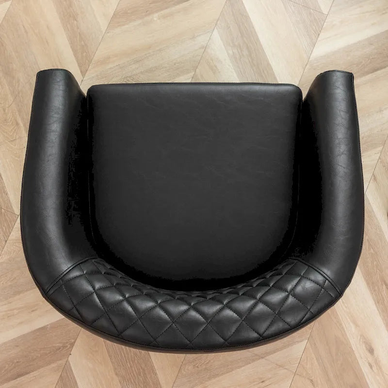 Fauteuil d'appoint baril en similicuir PU vert / café / marron / noir / rouge / crème avec clous décoratifs, lot de 2
