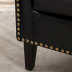 Fauteuil d'appoint baril en similicuir PU vert / café / marron / noir / rouge / crème avec clous décoratifs, lot de 2