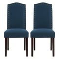 Chaises de salle à manger Parson rembourrées en tissu avec garniture cloutée (Lot de 2)