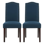Chaises de salle à manger Parson rembourrées en tissu avec garniture cloutée (Lot de 2)