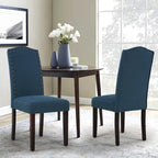 Chaises de salle à manger Parson rembourrées en tissu avec garniture cloutée (Lot de 2)