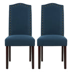 Chaises de salle à manger Parson rembourrées en tissu avec garniture cloutée (Lot de 2)