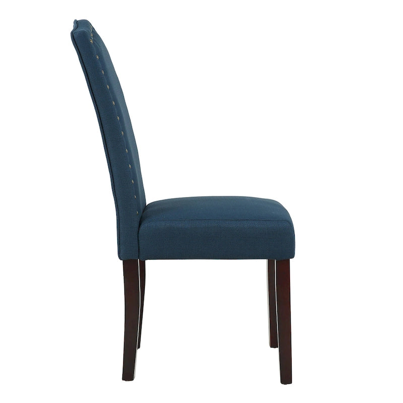 Chaises de salle à manger Parson rembourrées en tissu avec garniture cloutée (Lot de 2)