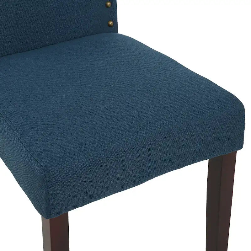 Chaises de salle à manger Parson rembourrées en tissu avec garniture cloutée (Lot de 2)