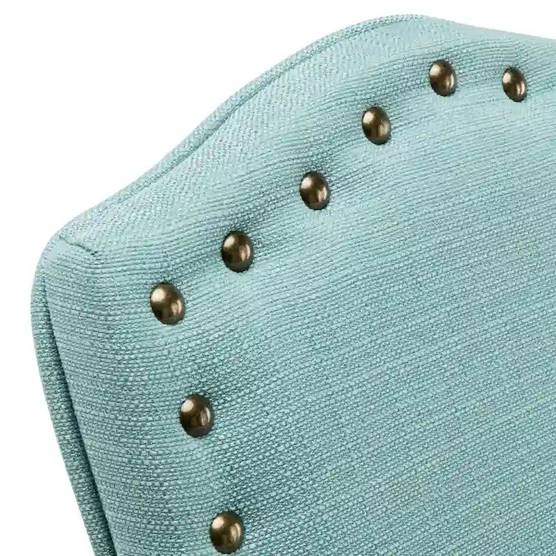 Chaises de salle à manger Parson rembourrées en tissu avec garniture cloutée (Lot de 2)