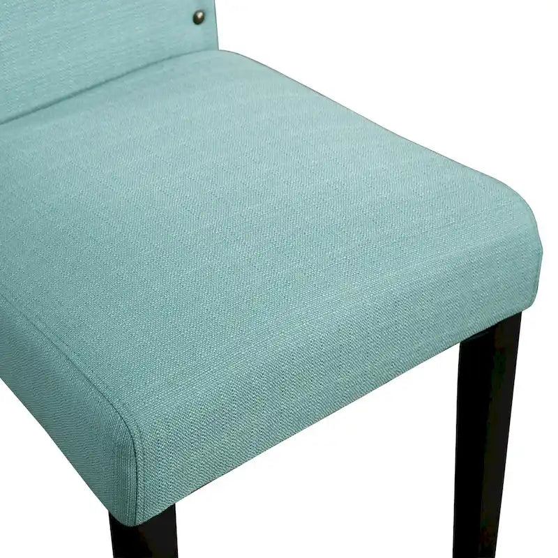 Chaises de salle à manger Parson rembourrées en tissu avec garniture cloutée (Lot de 2)