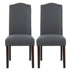 Chaises de salle à manger Parson rembourrées en tissu avec garniture cloutée (Lot de 2)