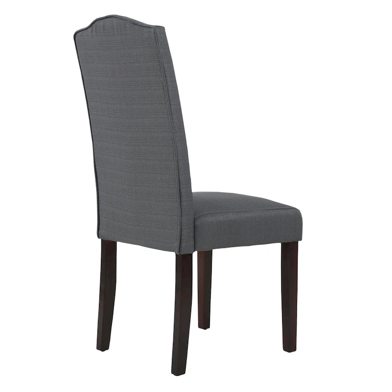Chaises de salle à manger Parson rembourrées en tissu avec garniture cloutée (Lot de 2)