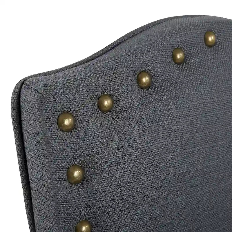 Chaises de salle à manger Parson rembourrées en tissu avec garniture cloutée (Lot de 2)