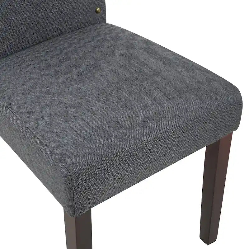 Chaises de salle à manger Parson rembourrées en tissu avec garniture cloutée (Lot de 2)