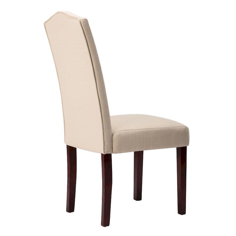 Chaises de salle à manger Parson rembourrées en tissu avec garniture cloutée (Lot de 2)