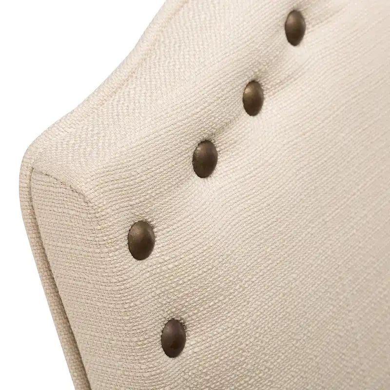 Chaises de salle à manger Parson rembourrées en tissu avec garniture cloutée (Lot de 2)